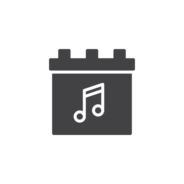 Calendar with music note vector icon — Stock Vector