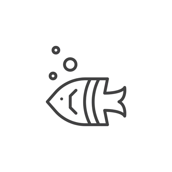 Fish line icon set. Such icons include thin, thick and silhouette fish icon  set. Editable line. Fish icon. Fish logo template. Creative vector symbol  of fishing club or online web shop. 7036817