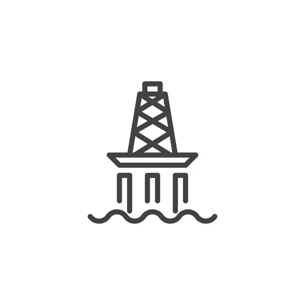 Icona del profilo della piattaforma offshore gas — Vettoriale Stock