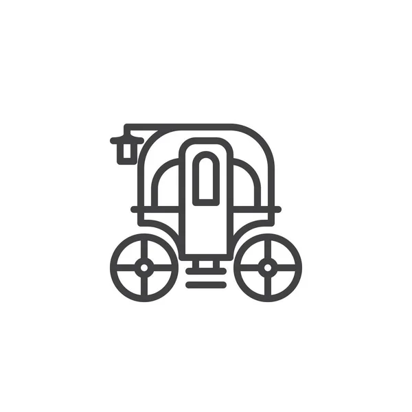 Значок контура вагона — стоковый вектор