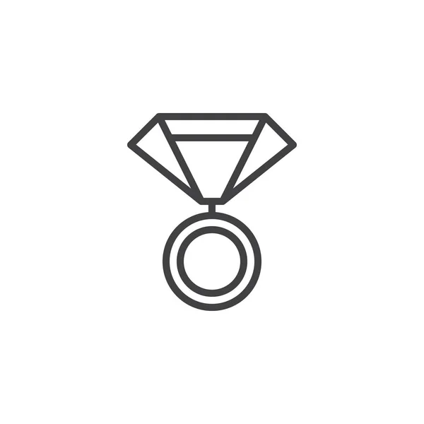 Icône de contour de médaille — Image vectorielle