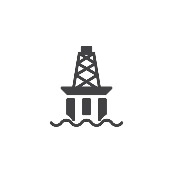 Icona vettore piattaforma gas offshore — Vettoriale Stock
