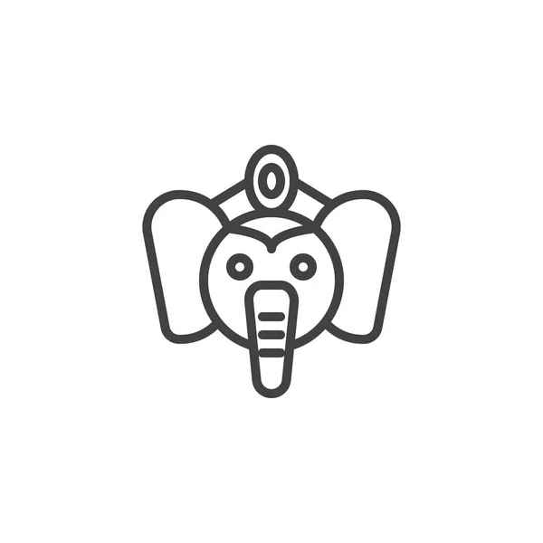 Lord Ganesha overzicht pictogram — Stockvector