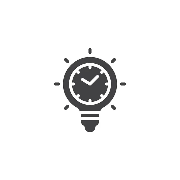 Icono de vector de bombilla de tiempo — Vector de stock