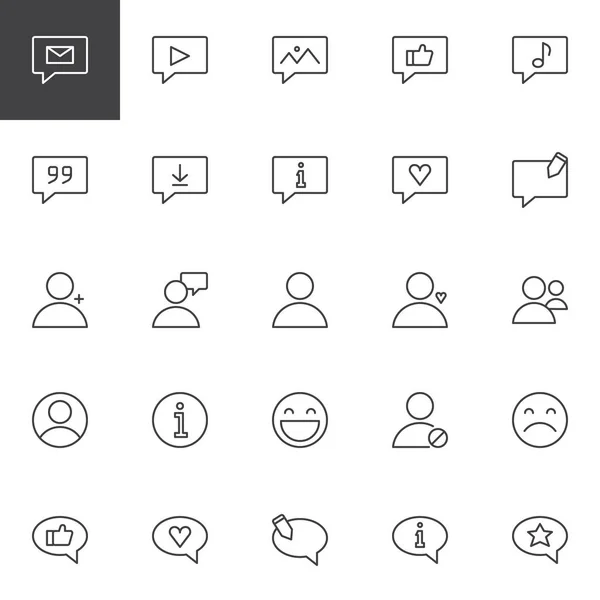 Icons set UI öğeleri anahat — Stok Vektör
