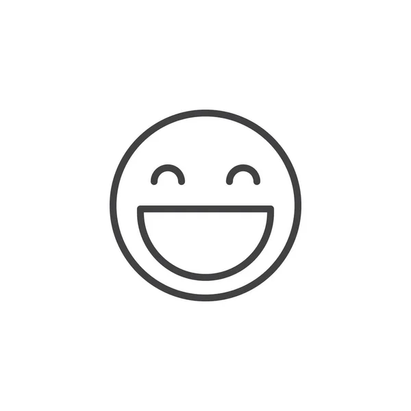 Sonriente icono del contorno de la cara — Vector de stock