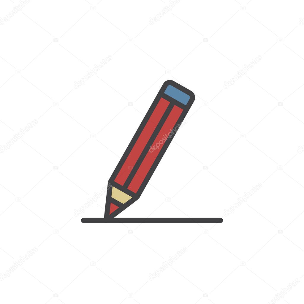 Pencil filled outline icon