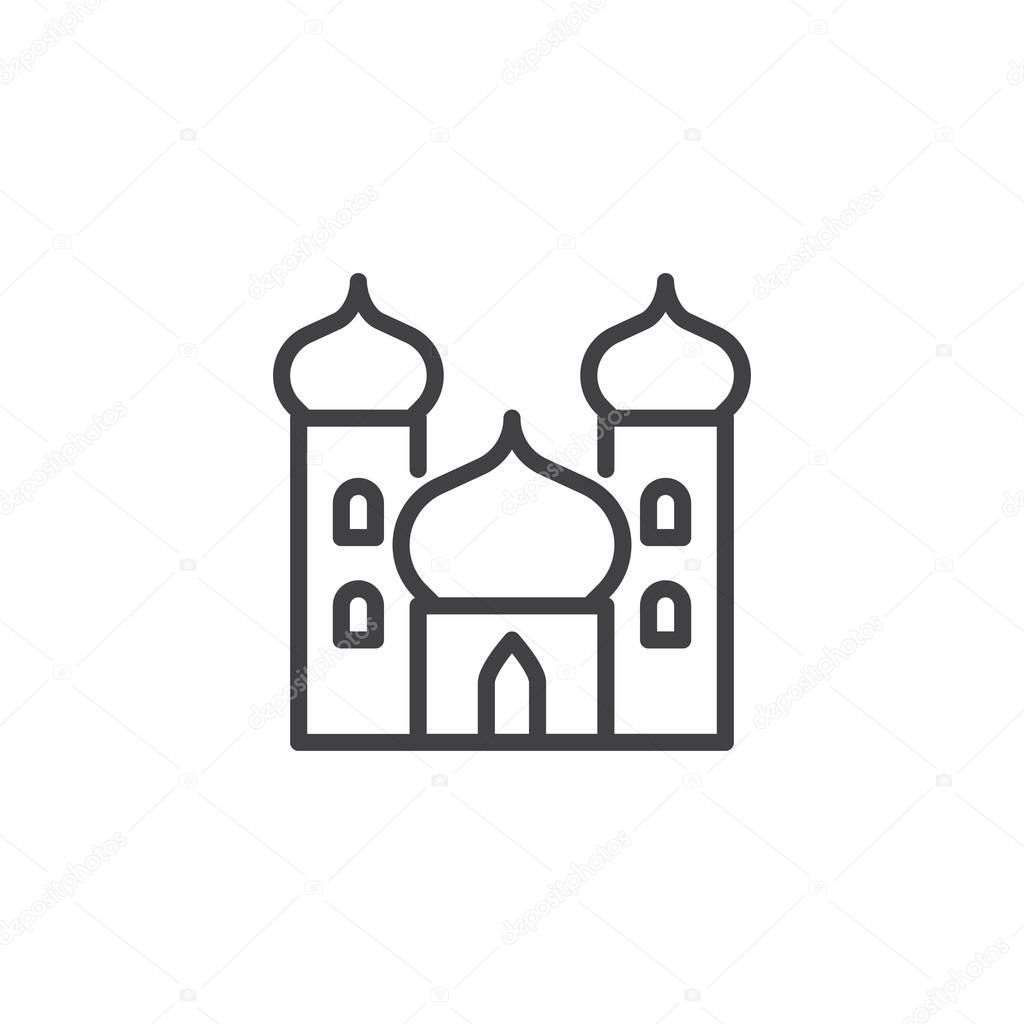 Arabian palace outline icon. 