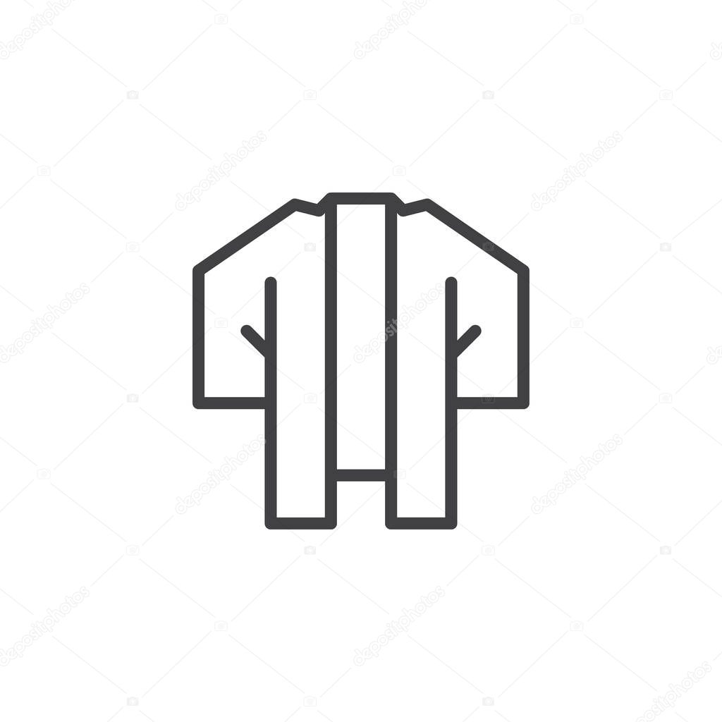 Japanese hakama Haori outline icon