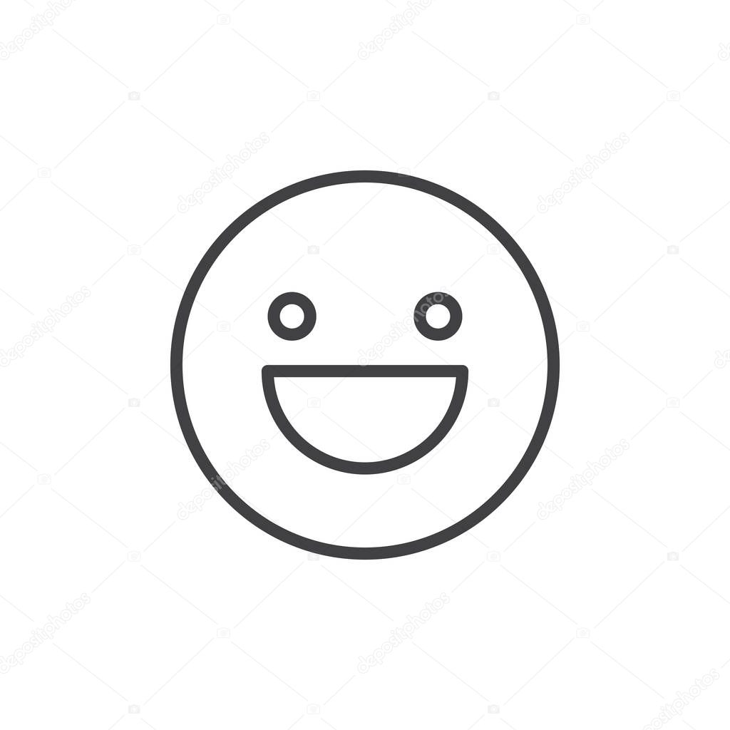 Happy face smile outline icon