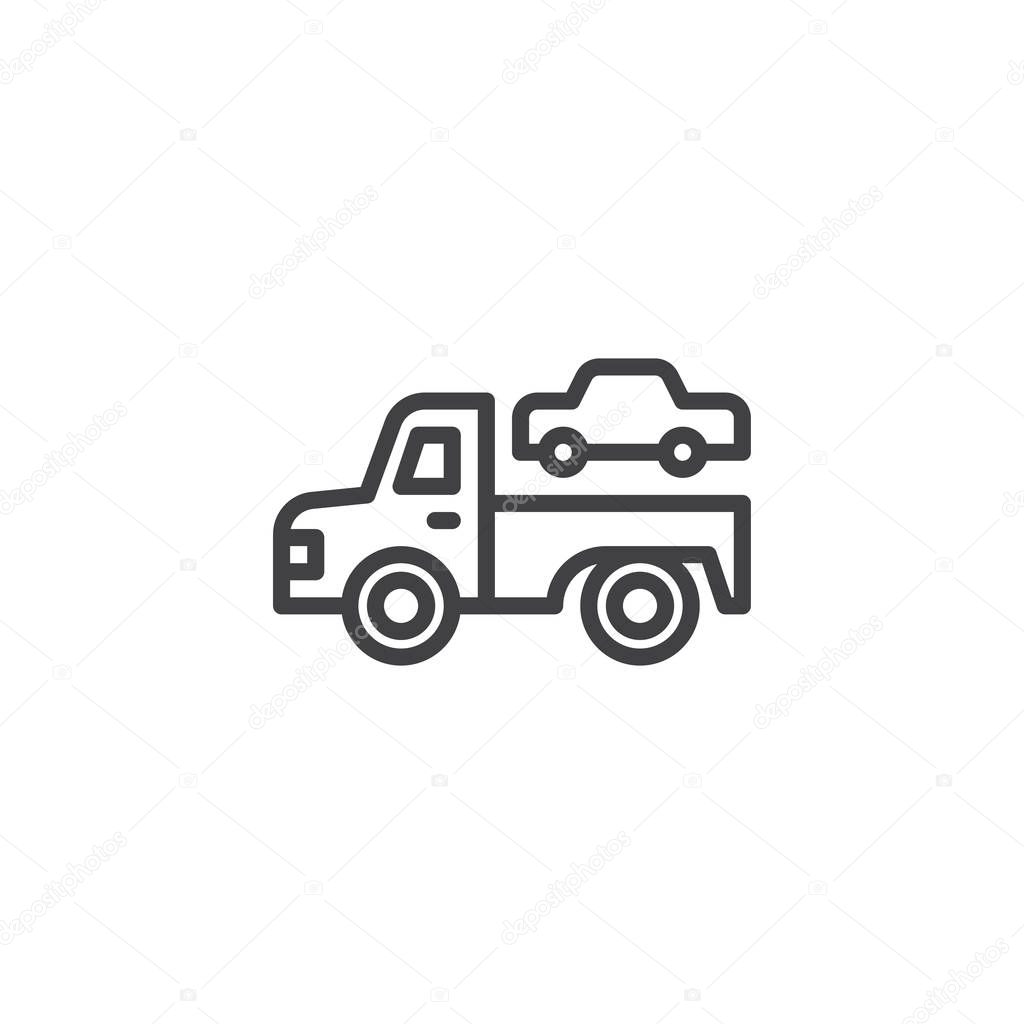 Towing truck outline icon