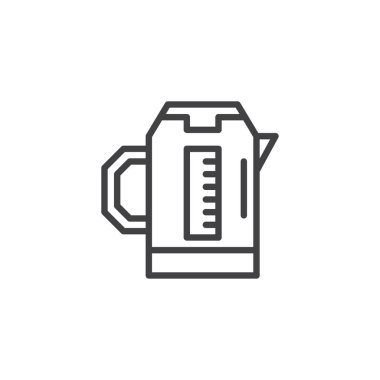 Elektrikli su ısıtıcısı anahat simgesini