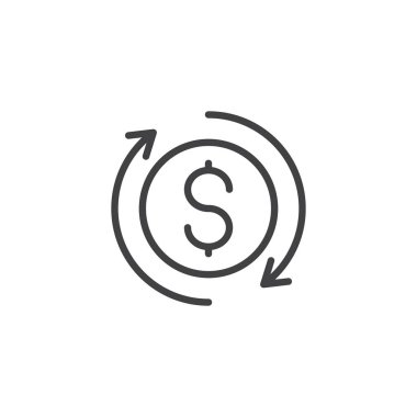 Exchange Doları Döviz Alım anahat simgesini