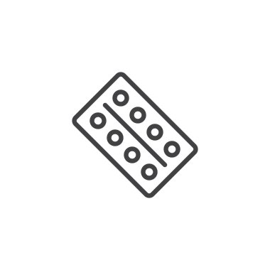 Tıbbi blister kutu hap anahat simgesini