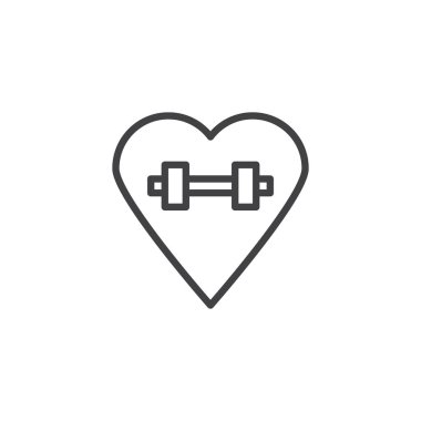 Spor salonu kalp anahat simgesi