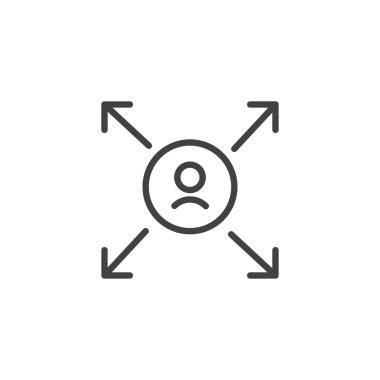 Oklar anahat simgesi olan kullanıcı