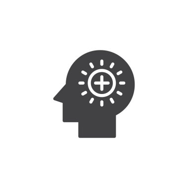 İnsan kafası artı işaretini simge vektör