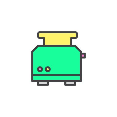 Ekmek kızartma makinesi doldurulmuş anahat simgesini