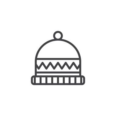 Kış şapka anahat simgesini