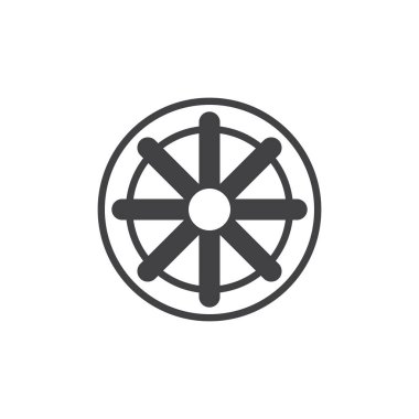 Wheel of Dharma vector icon clipart