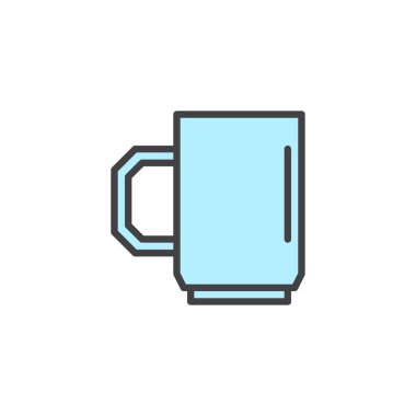 Bira kupa doldurulmuş anahat simgesini