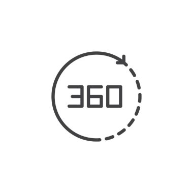 Açı 360 derece anahat simgesini