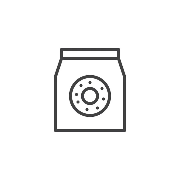 Reoughnuts bag outline icon — стоковый вектор