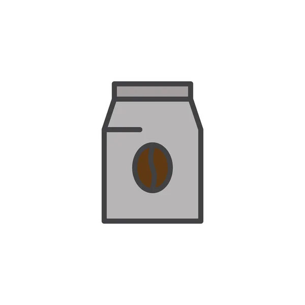 Kaffe bean bag fylld kontur-ikonen — Stock vektor