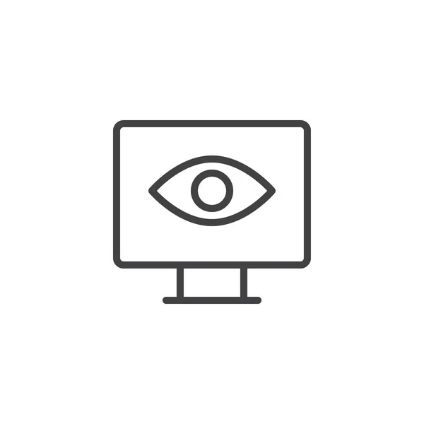 Моніторинг піктограми контуру очей — стоковий вектор