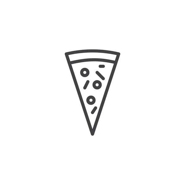 Icono de esquema de rebanada de pizza — Archivo Imágenes Vectoriales