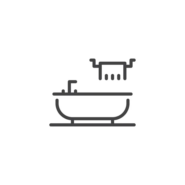 Symbolbild für Badewanne und Handtuch — Stockvektor