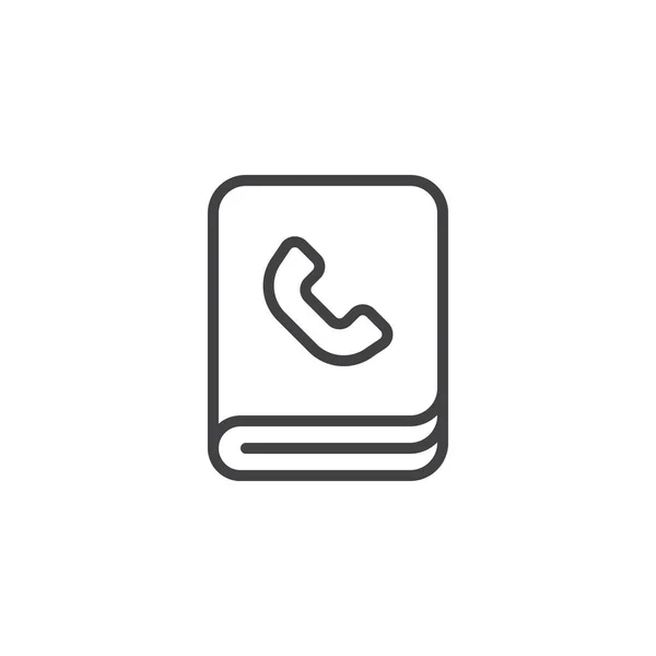 Pictogram van de omtrek van de telefoonlijst — Stockvector