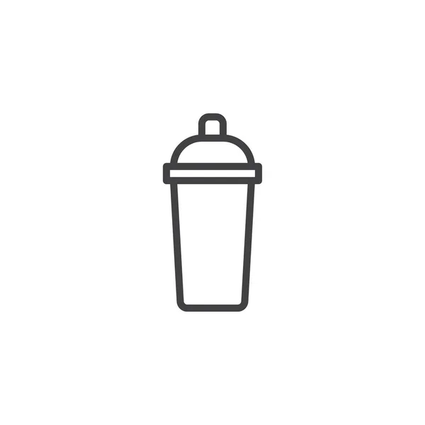 Shaker icône de contour de bouteille — Image vectorielle