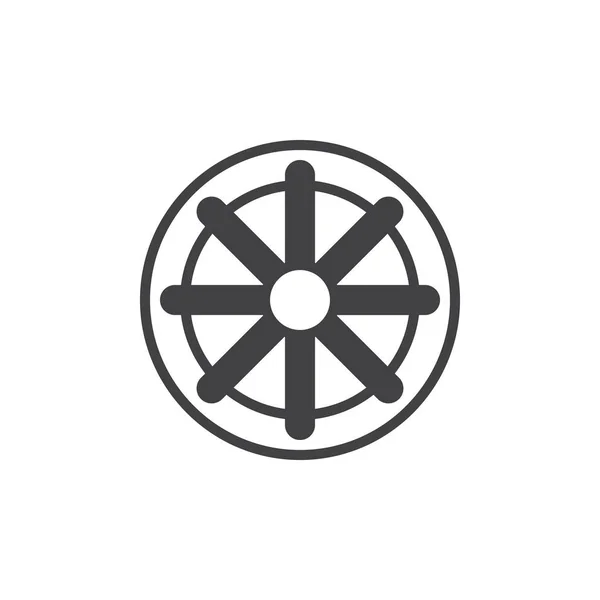 Wheel of Dharma vector icon — Stock Vector