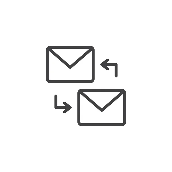 Icono de esquema de correo de intercambio — Vector de stock