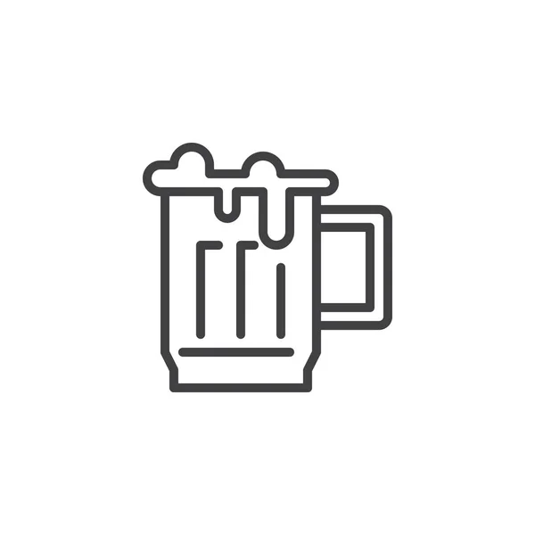 Icono de contorno de taza de cerveza — Vector de stock