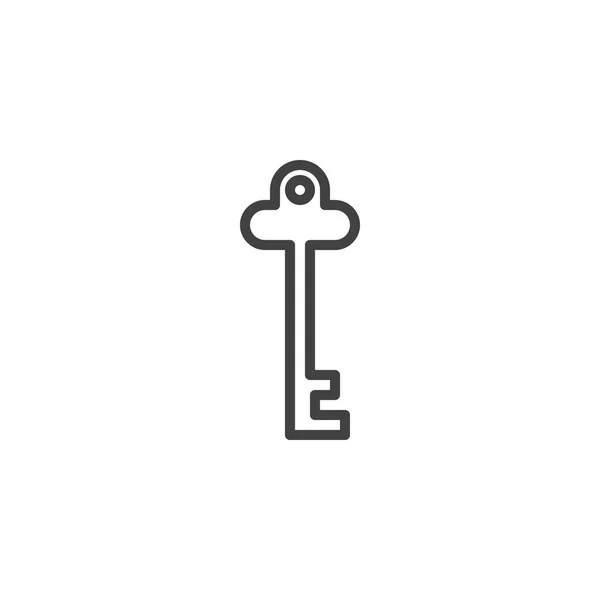 Vintage key outline icon — Stock Vector