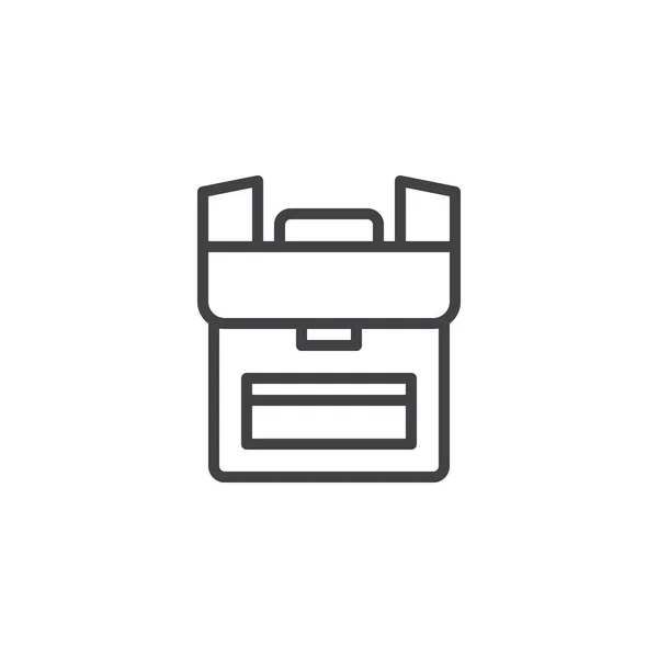 School bag outline icon — Stock Vector