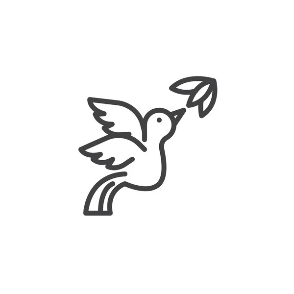Flygande fågel och blomma disposition-ikonen — Stock vektor