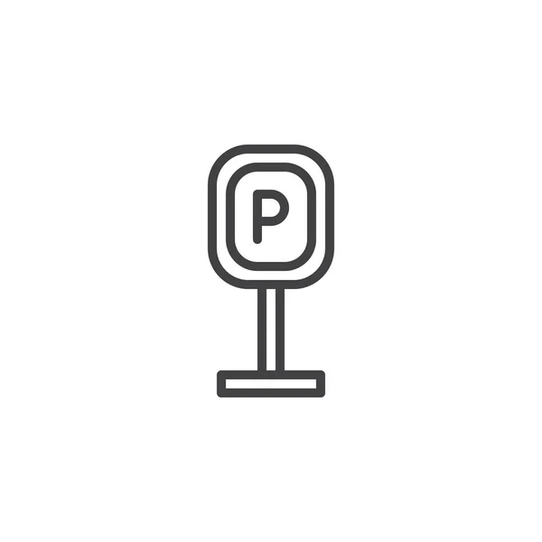 Parking Signal outline icon — Stock Vector