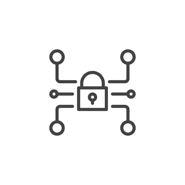 Icono de esquema de seguridad cibernética — Vector de stock