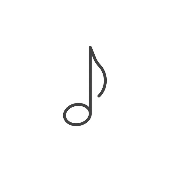 Quaver note de musique icône contour — Image vectorielle
