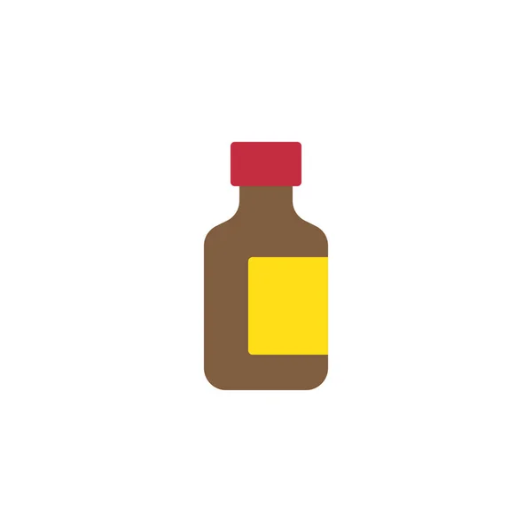 Medicin flaskan flat ikonen — Stock vektor