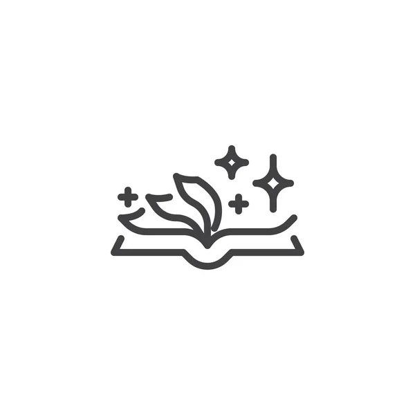Иконка контура книги заклинаний — стоковый вектор