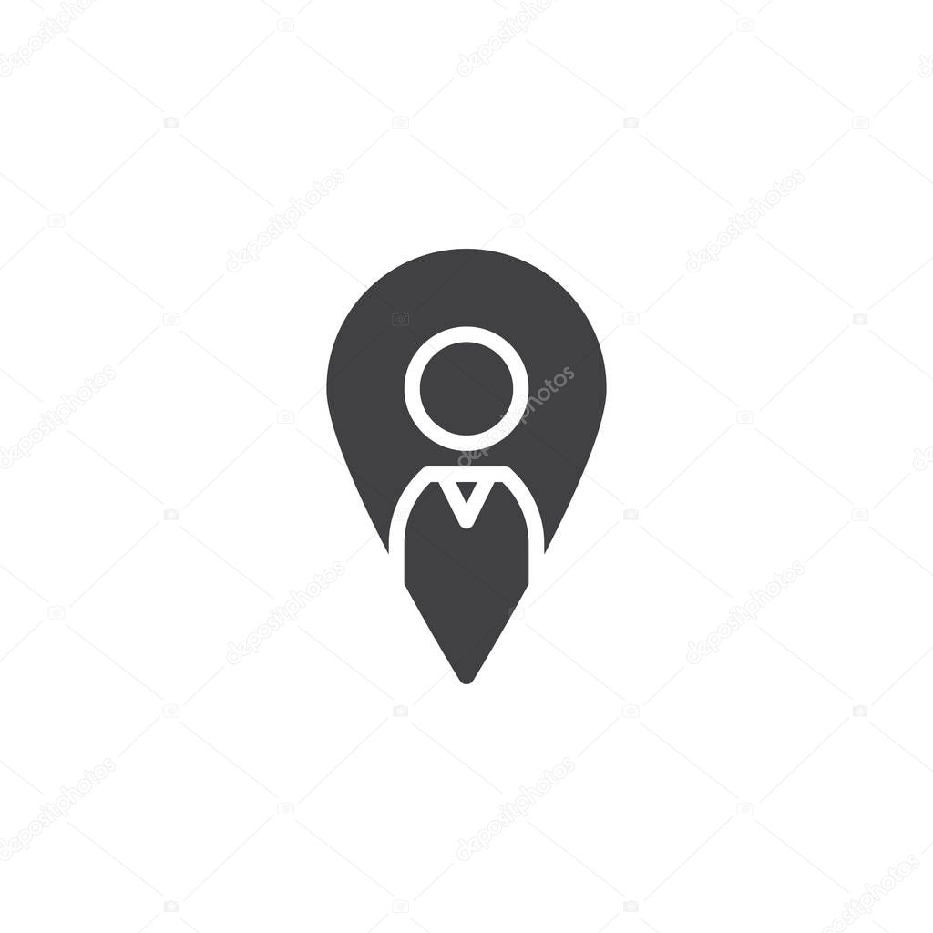 Man location pin vector icon