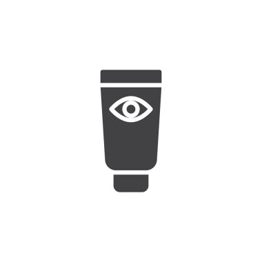 Göz kremi tüp vektör simgesi. Mobil kavramı ve web tasarım için düz işareti dolu. oftalmik merhem basit katı simgesi. Sembol, logo illüstrasyon. Piksel mükemmel vektör grafikleri