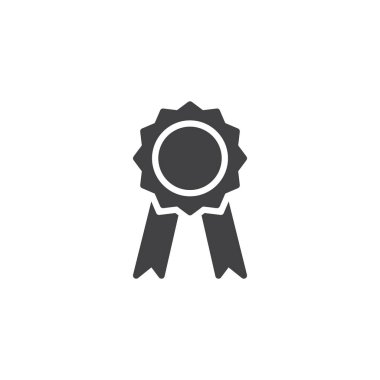 Ödül şerit vektör simgesi. Mobil kavramı ve web tasarım için düz işareti dolu. Madalya basit katı simgesi. Sembol, logo illüstrasyon. Piksel mükemmel vektör grafikleri