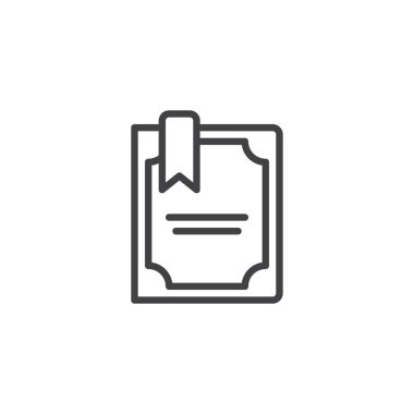 Yer imi anahat simgesi ile rezervasyon yaptırın. Mobil kavramı ve web tasarım için doğrusal stili işaret. Günlük basit çizgi vektör simgesi. Sembol, logo illüstrasyon. Piksel mükemmel vektör grafikleri