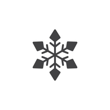 Kar tanesi vektör simgesi. Mobil kavramı ve web tasarım için düz işareti dolu. Kar katı simgesi. Soğuk sembol, logo illüstrasyon. Piksel mükemmel vektör grafikleri