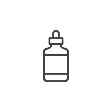 Damlalık şişe anahat simgesi. Mobil kavramı ve web tasarım için doğrusal stili işaret. Basit çizgi vektör simge göz damlası. Sembol, logo illüstrasyon. Piksel mükemmel vektör grafikleri